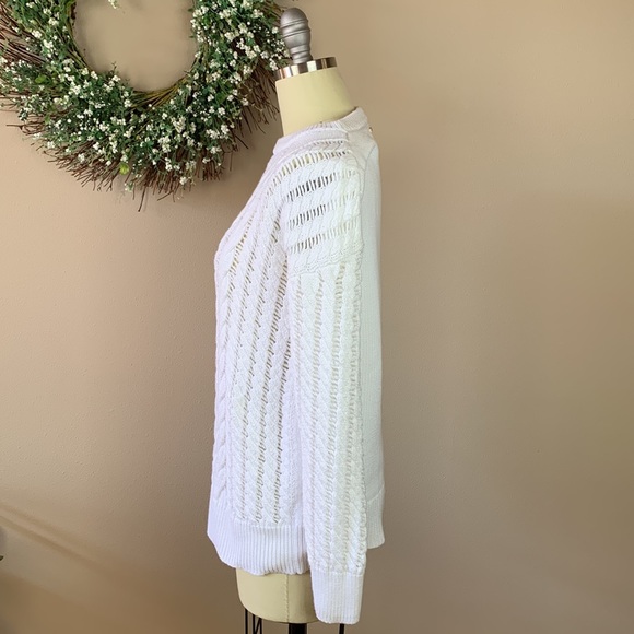 Michael Kors White Cable Knit Sweater - Size M - Picture 2 of 11